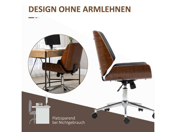 chaise de bureau vintage chaise de bureau en bois réglable en hauteur chaise pivotante avec fonction d'inclinaiso