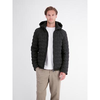 Steppjacke LERROS "Wärmende Funktions-Steppjacke mit abnehmbarer Kapuze", Herren, Gr. M, schwarz, 100% Polyester, Jacken Steppjacke
