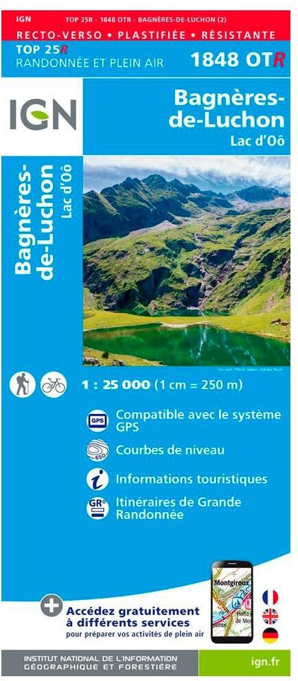 IGN  - 1848OTR Bagnère-de-Luchon, Lac d'Oô - Résistante - Carte