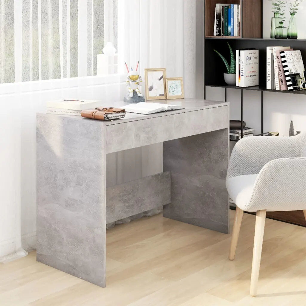 Ebern Designs Gargiulo Writing Desk Concrete Grey 76.5cm H X 101cm W X 50cm D