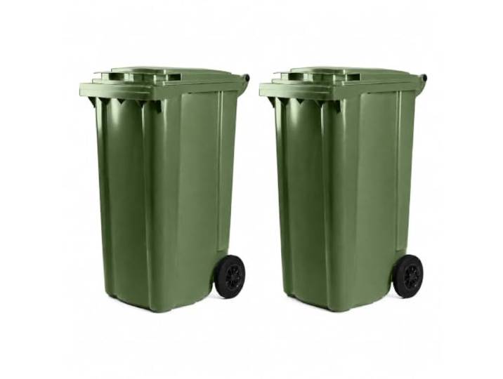 Hardwex Mülltonne 240 l - 2er Set (Grün + Grün)