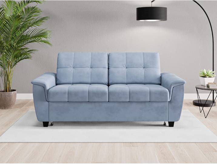 Einzelsofa Nairobi - Blau (Jeansblau) - Vintage Velours