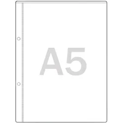 50 Prospekthüllen A5, mit Lochung, glasklar, Weich-PVC, transparent