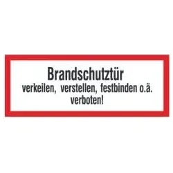 Brandschutzschild Brandschutztür verkeilen Folie selbstklebend