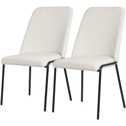 ESSZIMMERSTUHL 2er Set Beige mit Stoffbezug
