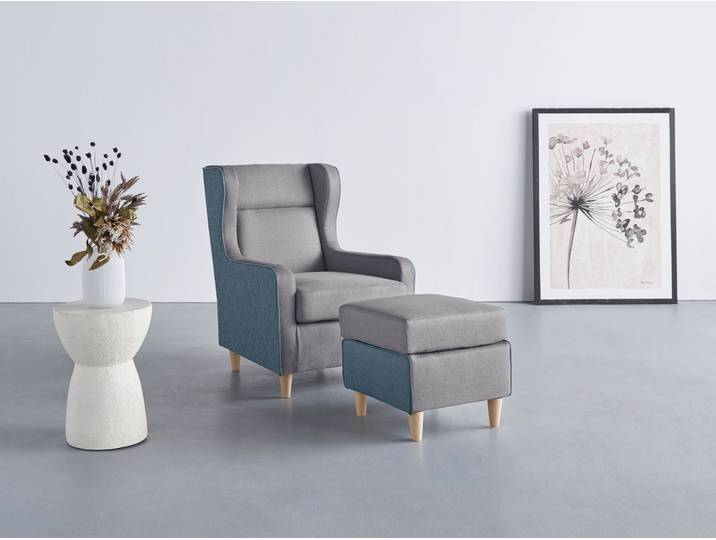 Ohrensessel, 73x85x99 cm, Polyester, Blau (Petrol), Modern & Farblich Abgesetzt, Inosign