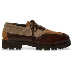 MAX&CO für Damen. 2626526017200 Bootsschuhe aus Leder-Patchwork Mcaleale braun (41), Wohnung, Schnürsenkel, Lässig