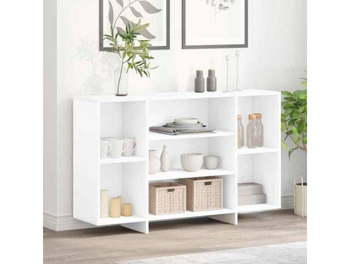 Réduction FR - Buffet Bas enfilade - Commode salon blanc 120x30x75 cm - Aspect Bois d'ingénierie -326057