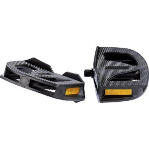 Ergotec Fahrradpedale EP-1, 9/16 Zoll, für Trekkingbike, Plattformpedale, rutschfest, aus Kunststoff, mit Reflektoren