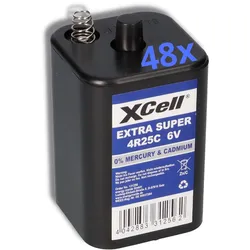 48x XCell 4R25C Blockbatterie 6V 9,5Ah – passend für Baustellenleuchten, Warnlampen & Weidezaun