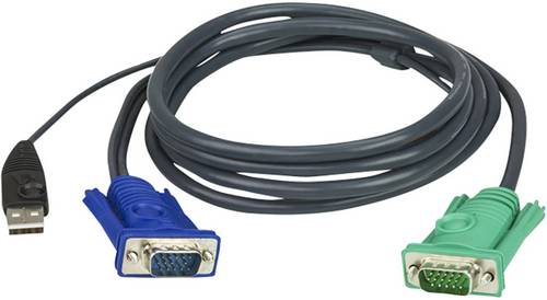 ATEN KVM Adapter [1x VGA-Stecker - 1x VGA-Stecker, USB 2.0 Stecker A] 1.20 m Schwarz