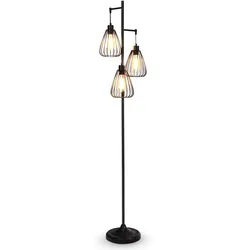 COSTWAY Stehleuchte 3-Leuchten Industrielle Stehleuchte Vintage Retro Stehleuchte 170 cm Hoch