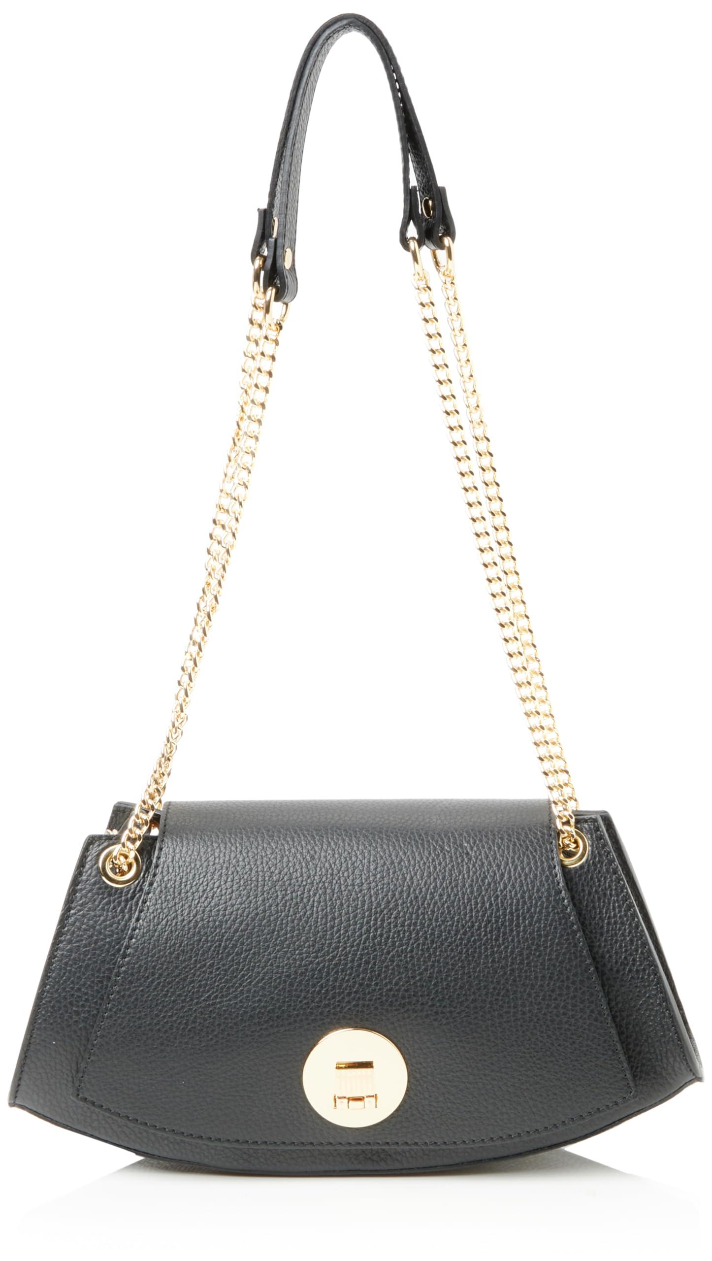 ALARY Damen Schultertasche aus Leder 15028304-AL01, Schwarz, onesize