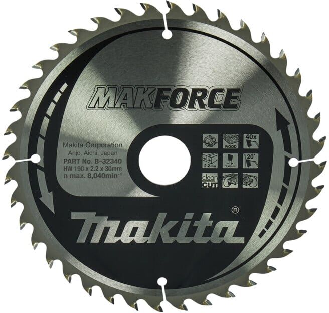 Lame de scie Makita MAKFORCE 190x30x40Z (B-32340)