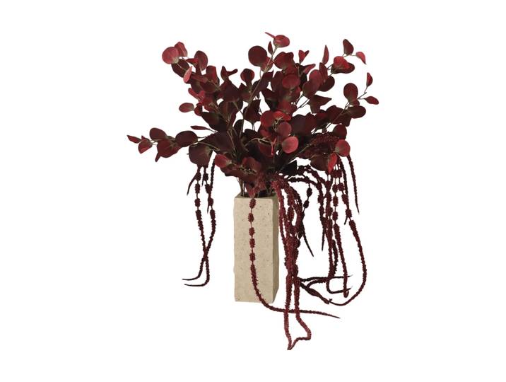 Botané Bouquet artificiel Burgundy Veil Eucalyptus, amarante, 84 cm