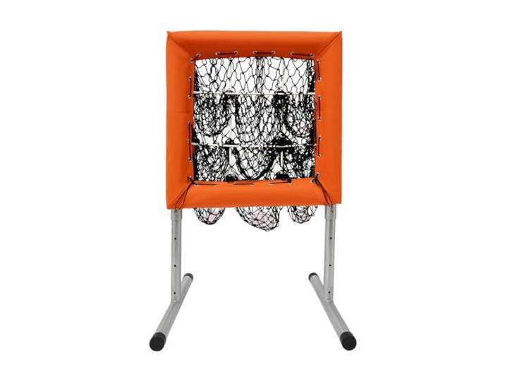 Baseball Trainingsnetz 70x70cm höhenverstellbar für Pitching & Softball 70-120cm, 4 Bodenanker, 2 Stützbeine, höhenverstellbar, für Garten, Hof, Schule, Indoor & Outdoor