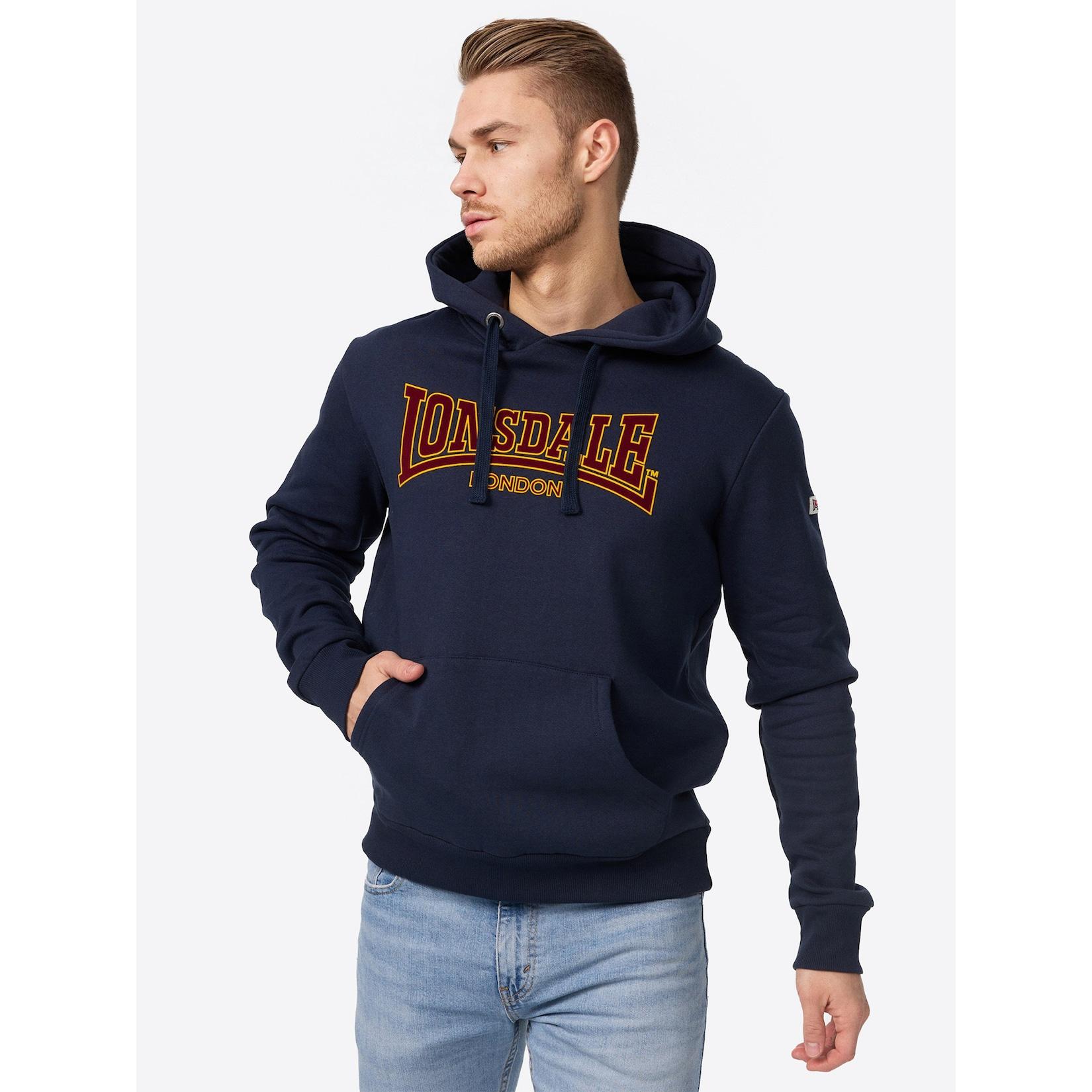 Lonsdale Herren Kapuzensweatshirt schmale Passform HOODED CLASSIC LL002