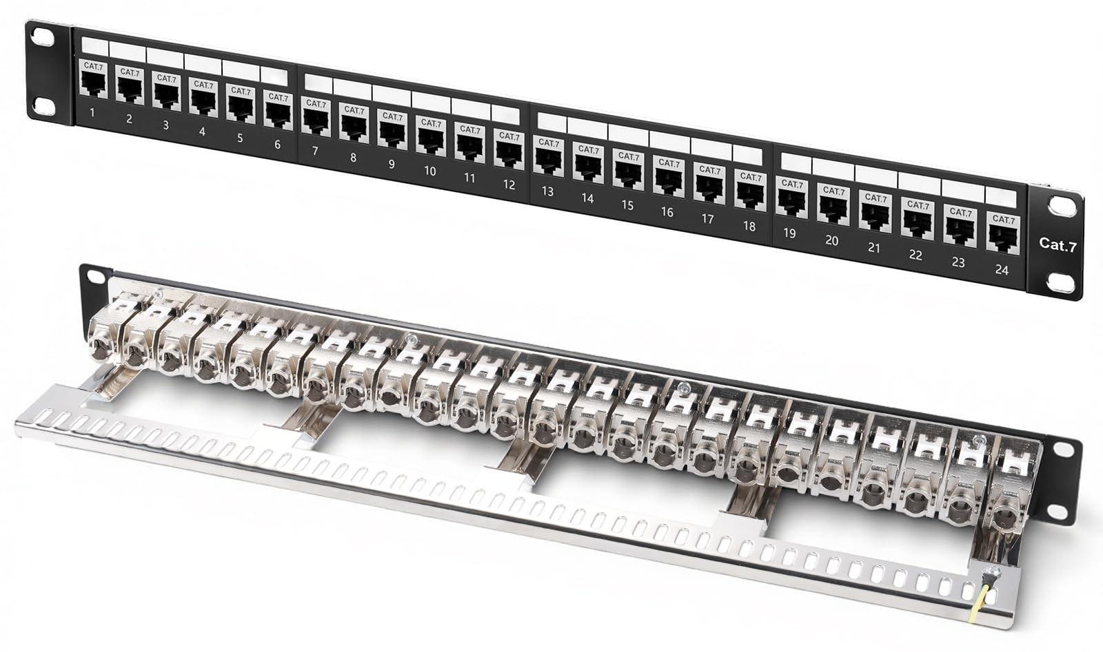 24-poorts CAT7 Patchpaneel voor 19 inch Rackmontage