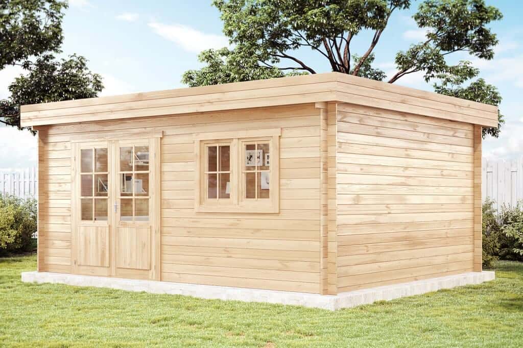 Alpholz Holz-Gartenhaus Spree B 520x420cm Naturbelassen 28 mm Wandstärke