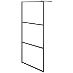 Helloshop26 - Begehbare Duschkabine mit Glas Duschwand Duschabtrennung Duschabtrennung Duschwand Badezimmer Wohnbereich ESG schwarz 02_0002133