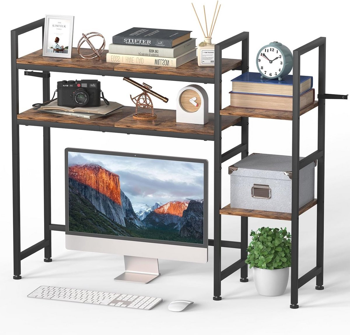 Multifunctionele houten desktop boekenplank organizer voor op je bureau