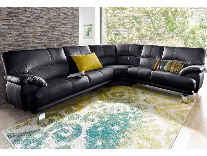 TRENDMANUFAKTUR Ecksofa Cecilia in italienischem Design, modern und komfortabel, L-Form, bequeme Armlehnen, mit langem Schenkel