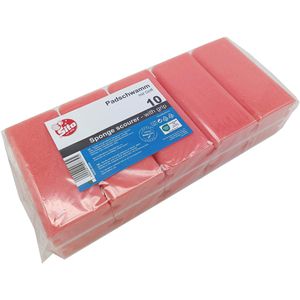 Sito Spülschwamm Padschwamm, rot, mit Griffrille & Scheuerseite, 10 Stück