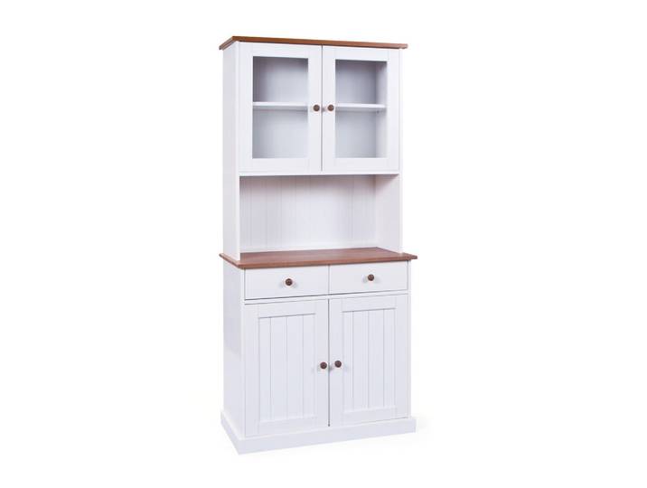 ebuy24 Highboard weiß, Weiß, 90x191x45 cm, Esszimmer, Anrichten, Buffetschränke