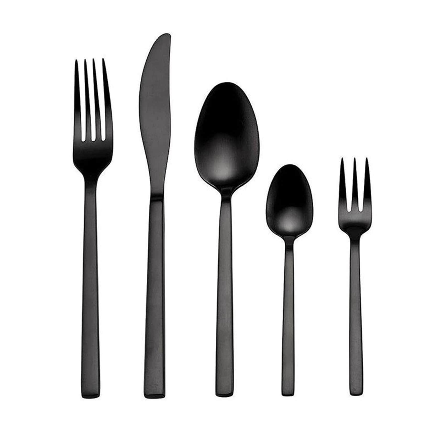 ECHTWERK Tafelbesteck Set 30tlg PURE BLACK - Shiny