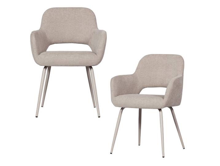 Livetastic Armlehnstuhl-Set Jenny, Natur, Metall, 58x80x58 cm, Esszimmer, Stühle, Esszimmerstühle, Esszimmerstühle-Set