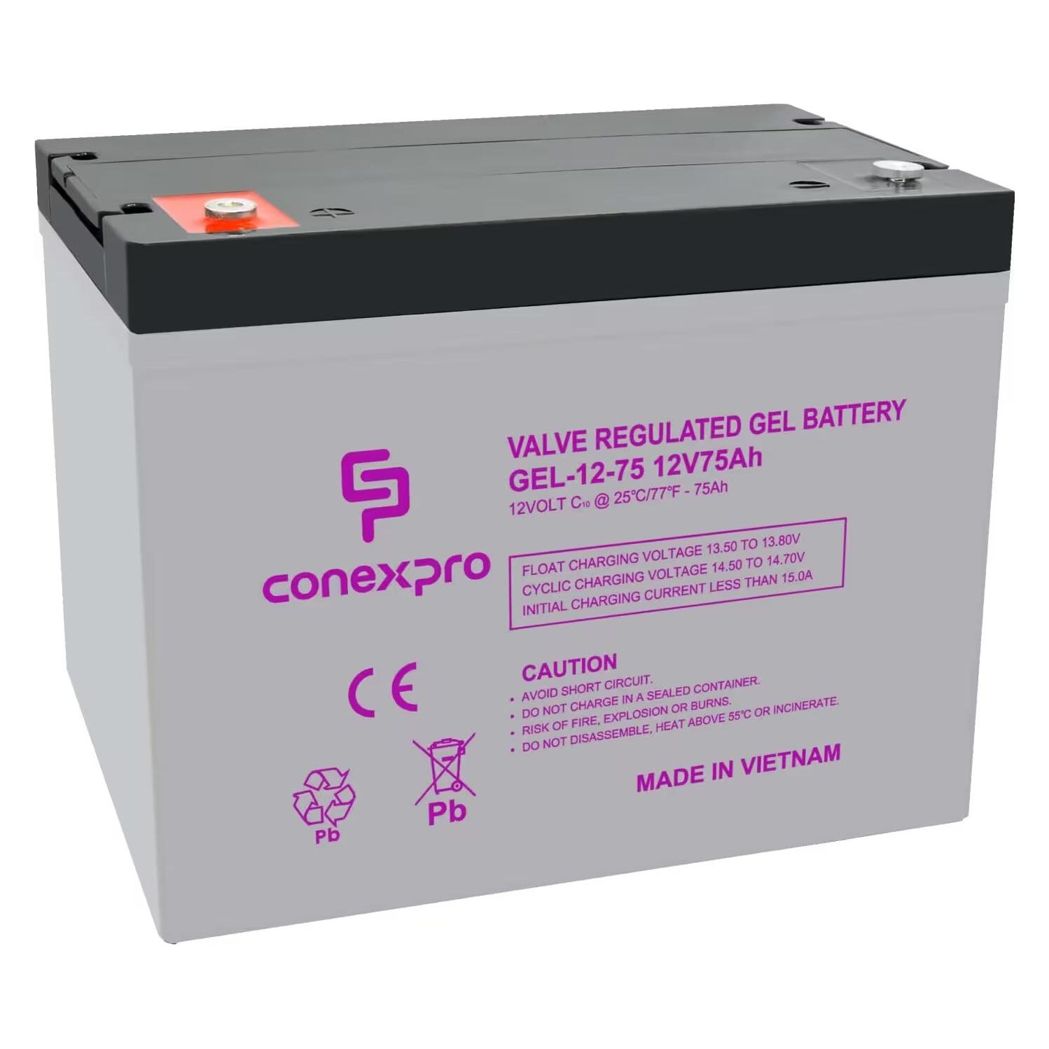 Conexpro GEL-12-75 / Baterie / GEL / 12V/75Ah / Deep Cycle / T14-M6 (GEL-12-75)