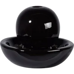 dobar Design Keramik Zimmerbrunnen Kugel, Schwarz