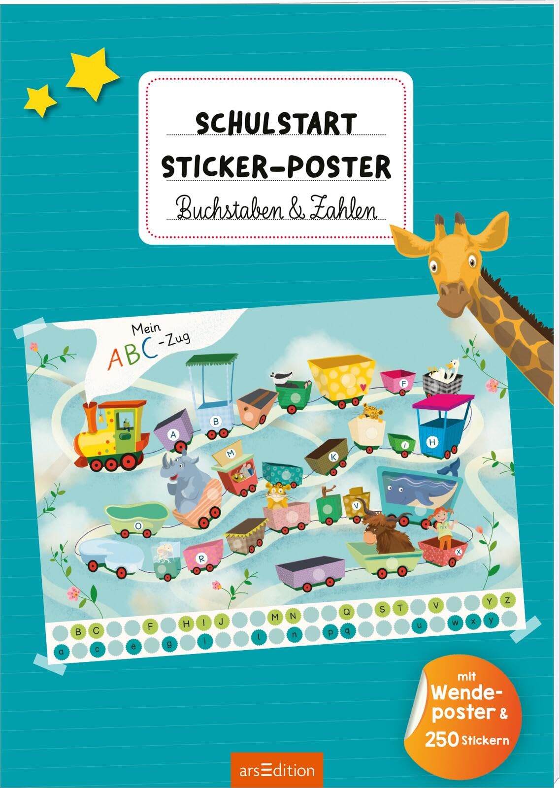 Schulstart-Sticker-Poster Buchstaben & Zahlen: Mit Wendeposter & 250 Stickern Zwei große Stickerszenen zum Aufhängen und Bekleben für Vorschulkinder ab 5 Jahren - Preis vom 30.09.2026 09:01:18 h