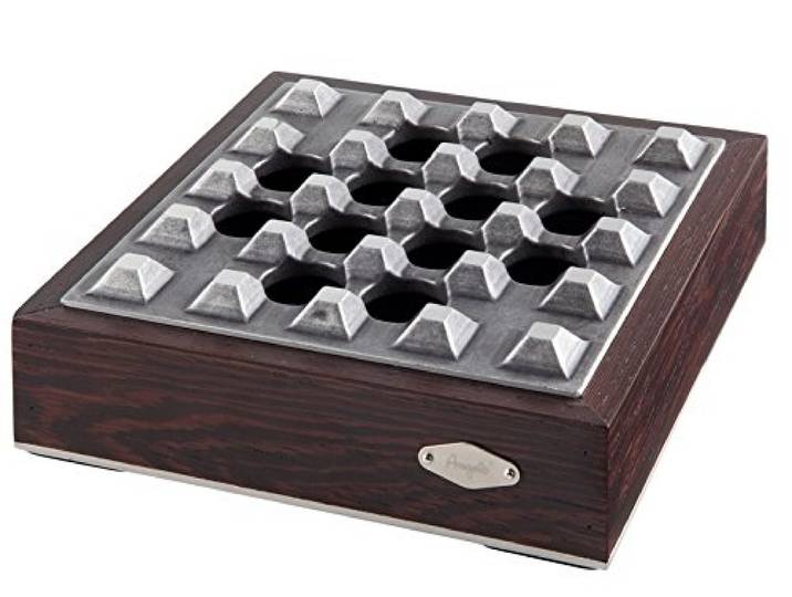 Zigarrenascher Metall, Braun/chrom, 4er windgeschützt inkl. Lifestyle-Ambiente Tastingbogen