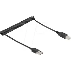 DELOCK 90130 - EASY-USB 2.0 Kabel, A zu B Spiralkabel, 0,5 - 0,8 m