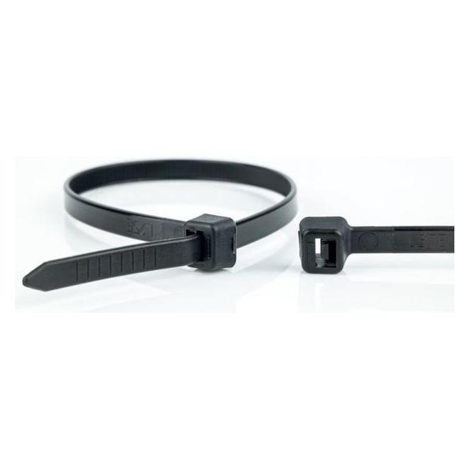 WKK Kabelbinder 7,6 x 370 mm, UV-stabil- 100 Stück - Farbe schwarz (Kunststoffkabelbinder, 370 mm, 100 Stk.) (05412)