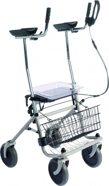 Arthritis Rollator EHB linksmit Einhandbedienung links, Farbe silber