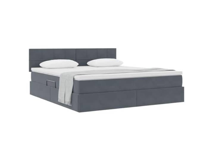 KTHLBRH Doppelbett mit Stauraum, Dunkelgrau, 160 x 200 cm, Samt Hydraulisches Heben, Matratze inklusive, Metallgestell, modernes Design