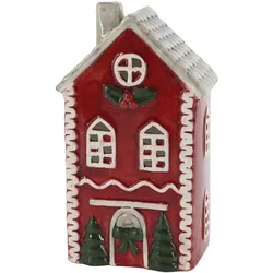 Chic Antique Weihnachts-Lichthaus Chamonix für Teelichter Kirschrot, 10 x 8 x 18,5 cm - Kirschrot