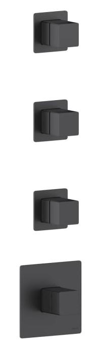 ALLUVION Mercur Unterputz Brausethermostat mit Absperrventilen für 3 Verbraucher, ohne Grundkörper