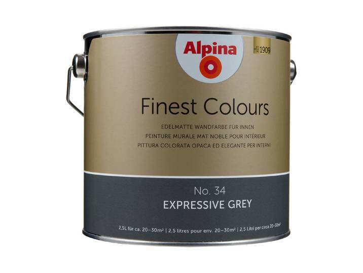 Alpina Wandfarbe Finest Colours Expressive Grey 2.5 l Matt