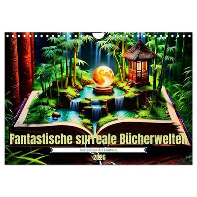 Fantastische surreale Bücherwelten (Wandkalender 2026 DIN A4 quer), CALVENDO Monatskalender