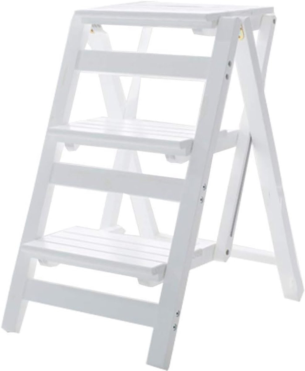 Houten Opvouwbare Ladder met 3 Treden voor Thuisgebruik