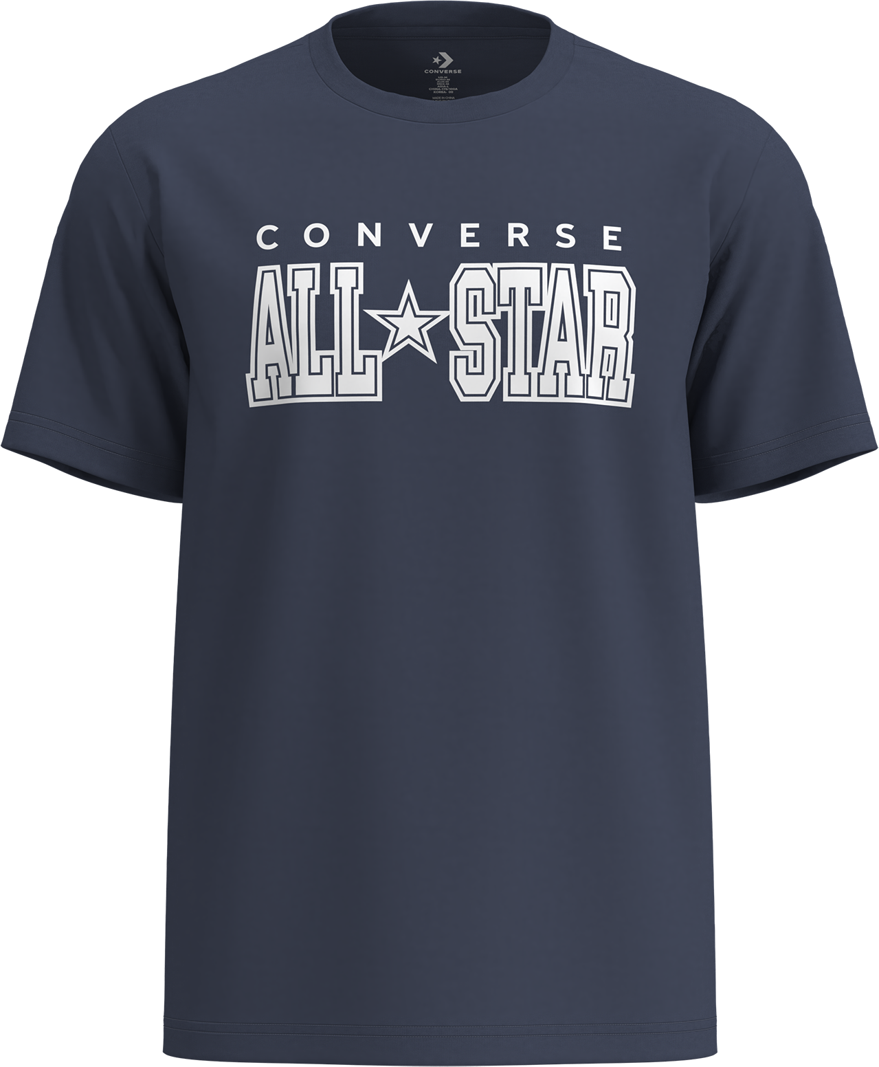 T-Shirt CONVERSE "CONVERSE ARCH ALL STAR TEE", Herren, Gr. M, converse navy, Obermaterial: 80% Baumwolle, 20% Polyester, normal, Rundhals, Shirts T-Shirt, Kurzarm, mit Rundhalsausschnitt, aus Baumwolle und Polyester converse navy M