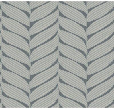 Antonina Vella Luminous Leaves Charcoal & Silver Wallpaper