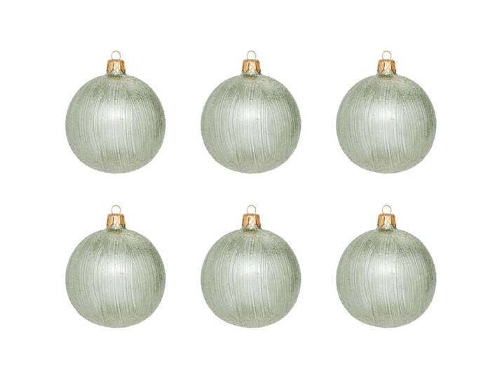 Weihnachtskugel Lelia 6er Set - Farbe: hellgrün - Material: Glas - 949
