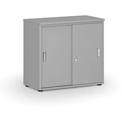 Büroschrank mit Schiebetür PRIMO GRAY, 800 x 420 x 740 mm, grau