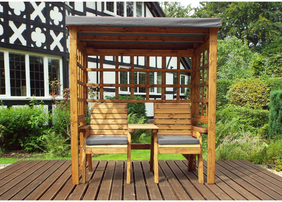 Union Rustic Pratts Wood Garden Bench Grey 193cm H X 172cm W X 81cm D