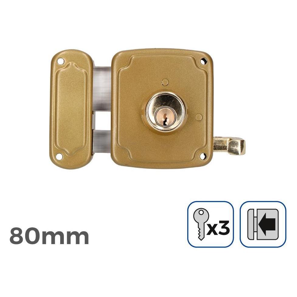 EDM Product Türzusatzschloss 85265 Gold Stahl 80 X 94 Mm Obenauf Legen (45291991)