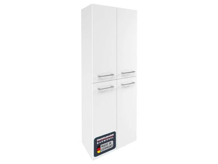 FACKELMANN Verona Hängender Doppel Hochschrank – Premium Badmöbel Made in Germany – Weiß-Hochglanz – 60 x 162 x 31,8 cm – Eleganz trifft auf großzügigen Stauraum